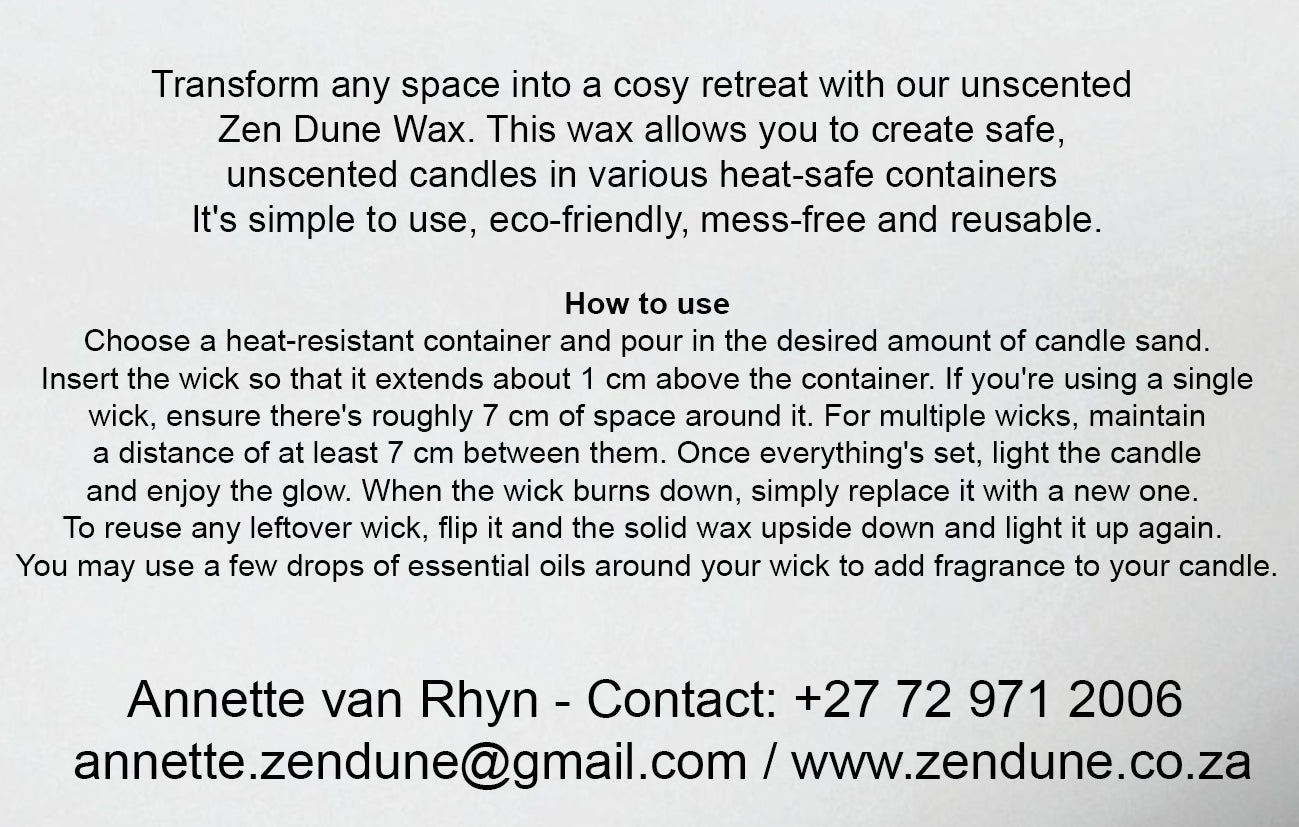 Zen Dune (Sand Candle) Premium Plant Based Unscented Wax image 5