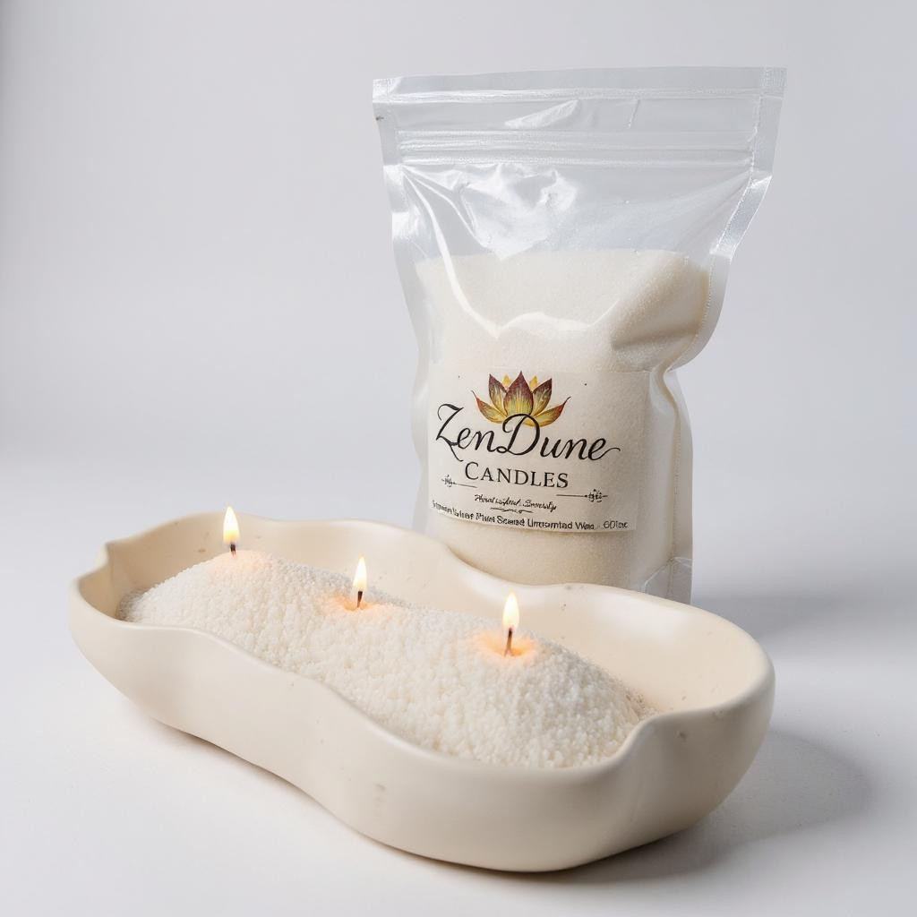 Zen Dune (Sand Candle) Premium Plant Based Unscented Wax image 2