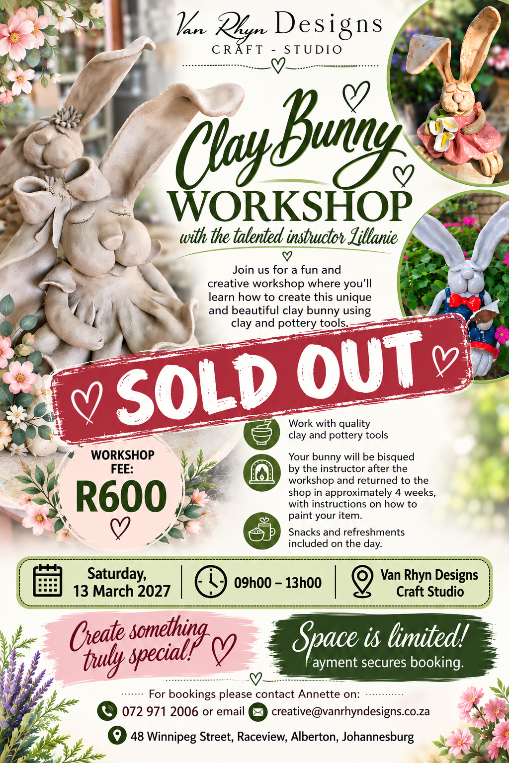 Clay Bunny Workshop with Lillanie - 2 October 2026