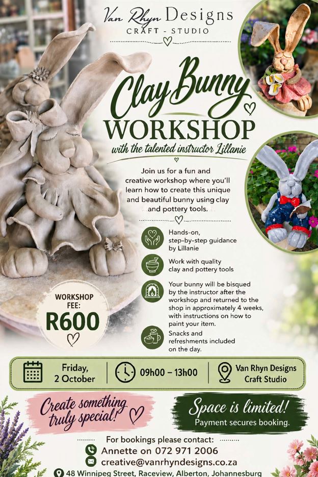 Clay Bunny Workshop with Lillanie - 2 October 2026