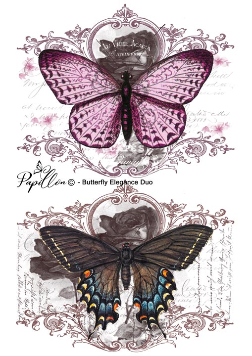 Papillon Rub-on Image Transfers
