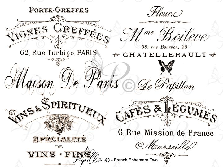 Papillon Rub-on Image Transfers