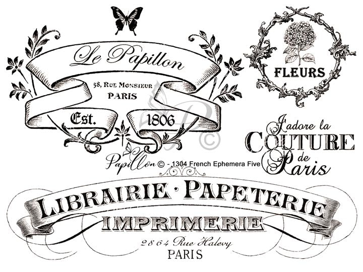 Papillon Rub-on Image Transfers